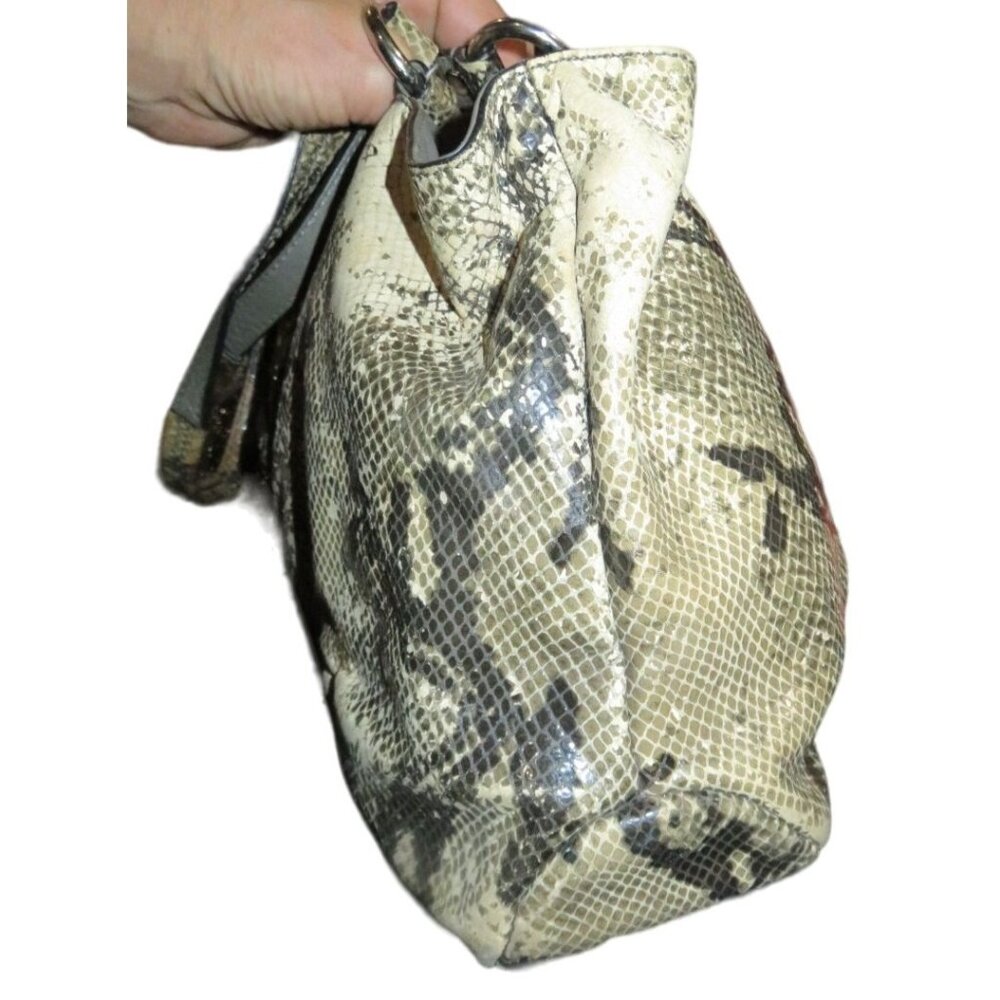 Coach Soho Embossed Exotic Leather Satchel Buckle Strap Snap Closure Carryall - Picture 6 of 13